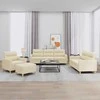 Sofa Sofos komplektas su pagalvėlėmis, 4 dalių, kreminis, audinys