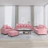 Sofa Sofos komplektas su pagalvėlėmis, 4 dalių, rožinis, aksomas