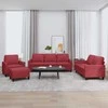 Sofa Sofos komplektas su pagalvėlėmis, 4 dalių, vyno, dirbtinė oda