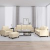 Sofa Sofos komplektas su pagalvėlėmis, 4 dalių, kreminis, audinys