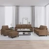 Sofa Sofos komplektas su pagalvėlėmis, 4 dalių, rudas, audinys