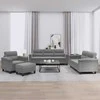Sofa Sofos komplektas su pagalvėlėmis, 4 dalių, pilkas, audinys