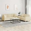 Sofa Sofos komplektas su pagalvėmis, 2 dalių, kreminis, audinys