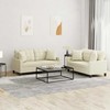 Sofa Sofos komplektas su pagalvėmis, 2 dalių, kreminis, dirbtinė oda