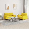Sofa Sofos komplektas su pagalvėmis, 2 dalių, geltonas, audinys