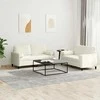 Sofa Sofos komplektas su pagalvėmis, 2 dalių, kreminis, aksomas