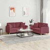 Sofa Sofos komplektas su pagalvėmis, 2 dalių, vyno, audinys
