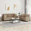 Sofa Sofos komplektas su pagalvėmis, 2 dalių, kapučino, dirbtinė oda