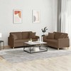 Sofa Sofos komplektas su pagalvėmis, 2 dalių, rudas, audinys