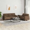 Sofa Sofos komplektas su pagalvėmis, 2 dalių, rudas, audinys