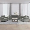 Sofa Sofos komplektas su pagalvėmis, 3 dalių, pilkas, audinys