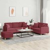 Sofa Sofos komplektas su pagalvėmis, 3 dalių, vyno, audinys
