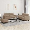 Sofa Sofos komplektas su pagalvėmis, 3 dalių, kapučino, dirbtinė oda