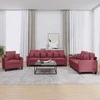 Sofa Sofos komplektas su pagalvėmis, 3 dalių, vyno, audinys