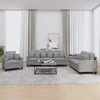 Sofa Sofos komplektas su pagalvėmis, 3 dalių, pilkas, audinys
