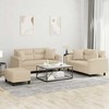Sofa Sofos komplektas su pagalvėmis, 3 dalių, kreminis, audinys