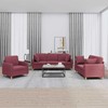 Sofa Sofos komplektas su pagalvėmis, 3 dalių, vyno, audinys