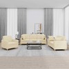 Sofa Sofos komplektas su pagalvėmis, 3 dalių, kreminis, audinys