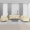 Sofa Sofos komplektas su pagalvėmis, 3 dalių, kreminis, audinys