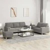 Sofa Sofos komplektas su pagalvėmis, 3 dalių, taupe, audinys