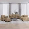 Sofa Sofos komplektas su pagalvėmis, 4 dalių, kapučino, dirbtinė oda