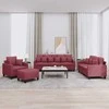 Sofa Sofos komplektas su pagalvėmis, 4 dalių, vyno, audinys