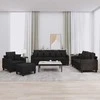 Sofa Sofos komplektas su pagalvėmis, 4 dalių, juodas, audinys