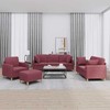 Sofa Sofos komplektas su pagalvėmis, 4 dalių, vyno, audinys