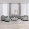 Sofa Sofos komplektas su pagalvėmis, 4 dalių, pilkas, audinys