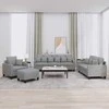 Sofa Sofos komplektas su pagalvėmis, 4 dalių, pilkas, audinys