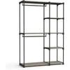 Songmics Atvira drabužių spinta su drabužių lentynomis 43 x 124 x 182 cm Taupe