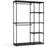 Songmics Atvira drabužių spinta su drabužių lentynomis 43 x 124 x 182 cm juoda