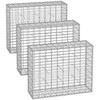 Songmics Gabiono krepšiai 100 x 80 x 30 cm, 3 vnt., sidabriniai