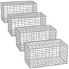 Songmics Gabionų krepšiai 100 x 30 x 30 cm, 4 vnt., sidabriniai