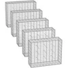 Songmics Gabionų krepšiai 100 x 80 x 30 cm, 5 vnt., sidabriniai