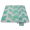 Songmics Picknickdecke 200 x 200 cm grau mit tropischem Farn