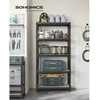 Songmics Reguliuojama stovinti lentyna su 5 lentynomis 40 x 90 x 180 cm Pilkai juoda