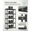 Songmics Reguliuojama stovinti lentyna su 5 lentynomis 40 x 90 x 180 cm Pilkai juoda