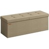 Songmics Suoliukas su daiktadėže 38 x 110 x 38 cm kupranugario rudos spalvos