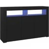 Šoninė spintelė su LED apšvietimu, juoda, 115,5x30x75cm