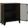 Spintelės daiktams, 2vnt., rudos, 72x36x82cm, metalas ir MDF