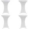 Staltiesė baro stal., 4vnt., baltos sp., 80cm skersm., įtemp.