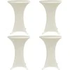 Staltiesės baro stal., 4vnt., krem. sp., 60cm skersm., įtemp.