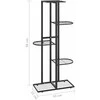 Stovas augalams, 5 lentynos, juodas, 43x22x98cm, metalas