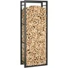 Stovas malkoms, matinės juodos spalvos, 50x28x132cm, plienas