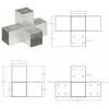 Stulpų sujungimai, 4vnt., 91x91mm, metalas, X formos