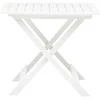 Sulankstomas sodo stalas, baltos spalvos, 79x72x70cm, plastikas