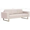 Trivietė sofa, kreminės spalvos, audinys