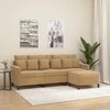 Trivietė sofa su pakoja, rudos spalvos, 180cm, aksomas