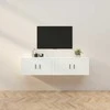 TV staliukas Sieninės televizoriaus spintelės, 2vnt., baltos, 80x34,5x40cm
